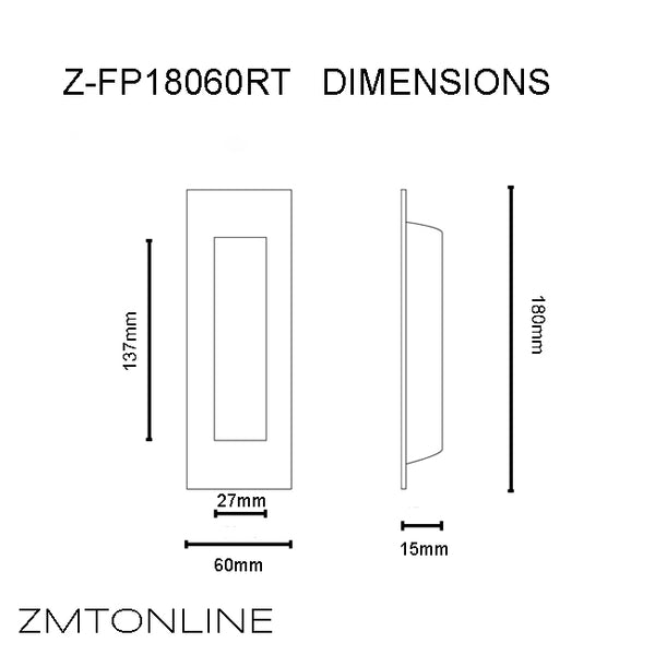 Stainless Steel Flush Pull Handle - 180 x 60mm