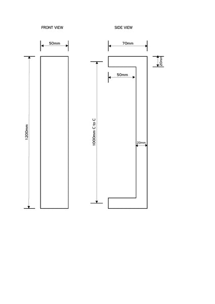 Stainless Steel 1200mm Entry Door pull Handle set Urban Series