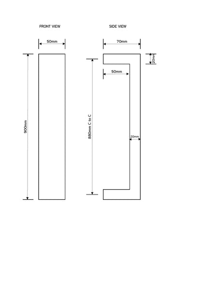 Stainless Steel 900mm Entry Door pull Handle set -(Urban Series)