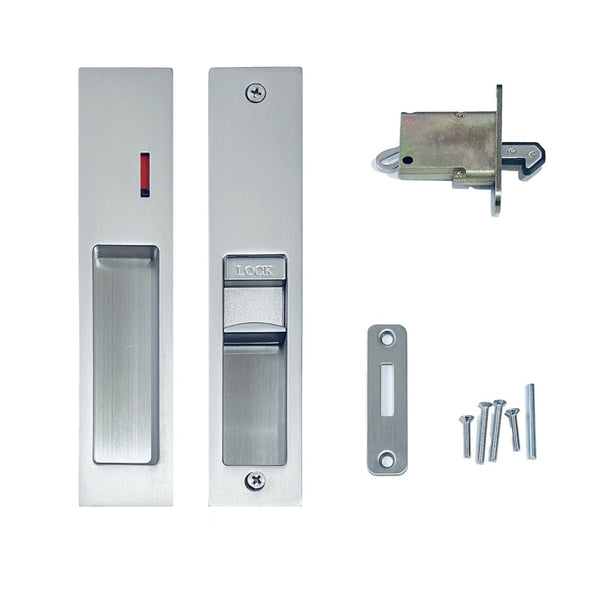 Matt Stainless Steel Privacy Lockset - Sliding Door - Slimline Series