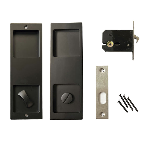 Matt Black Privacy Lockset - Sliding Door - Luxe Series