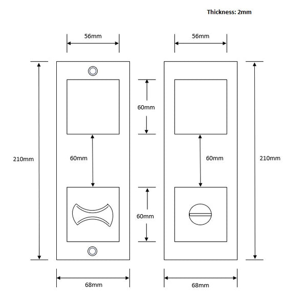 Matt Black Privacy Lockset - Sliding Door - Luxe Series