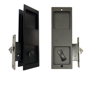 Black Sliding door Privacy Lockset