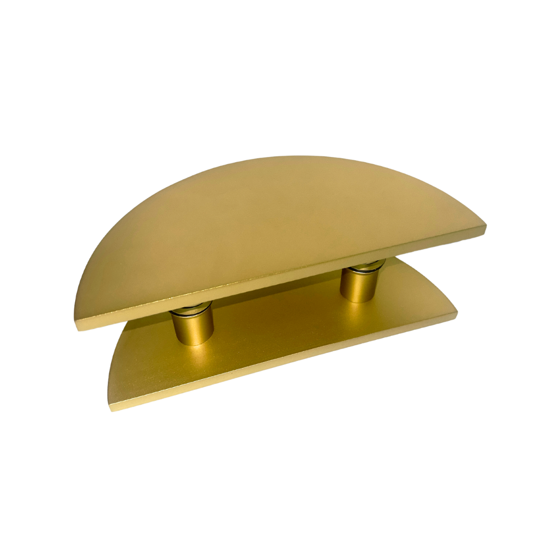 Brushed Gold Half Moon Entry Door Pull Handles- MEZZA LUNA 300 (Pair)