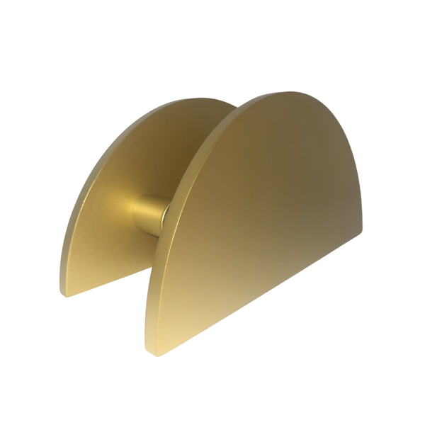 Brushed Gold Half Moon Entry Door Pull Handles- MEZZA LUNA 300 (Pair)