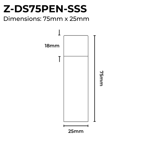 Stainless Steel Wall Mounted Pencil Door Stop 75mm