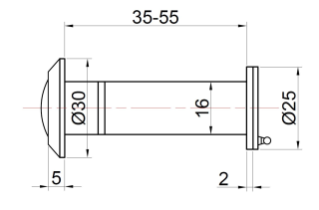 ALLEGION DV004 Security Door Viewer 30mm - 2hr Fire rated