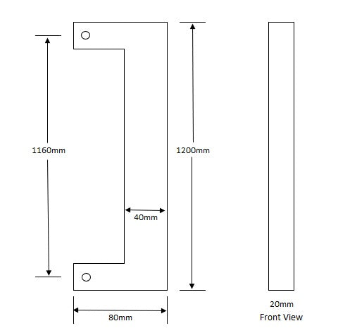 Black Mirror Glaze Stainless Steel 1200mm  Entry Door Pull Handle Set