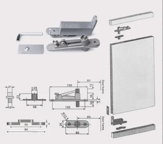 Self-Closing Pivot Door Hinge Set