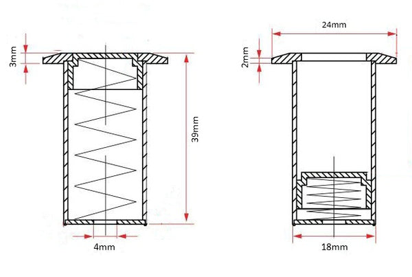 FLOOR FERRULE - Spring loaded