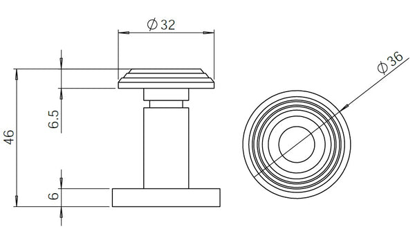 Madinoz DV01 Security Door Viewer 32mm - 4 hr Fire rated with Security cover